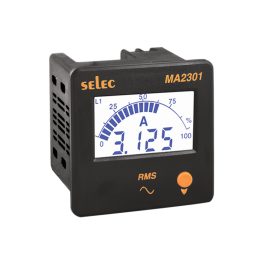 MA2301-LCD Ammeter, 3Ø, 72x72mm