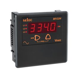 MV334-LED Voltmeter, 3Ø, 96x96mm